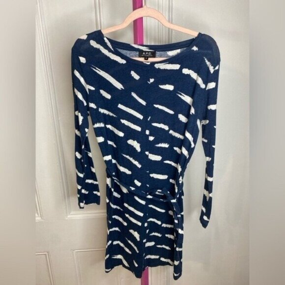 A.P.C. Blue and White Women's Dress - Picture 1 of 7